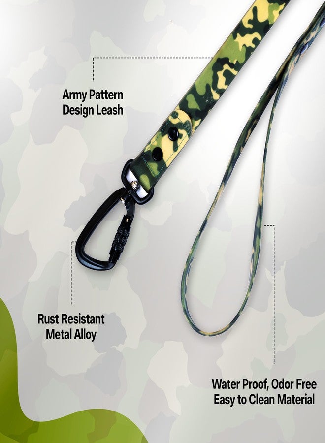 ADIL'S Army Print Biothane Leash - Waterproof Leashes for Dogs, Metal Hook, Adjustable 5ft Length Suitable for Dogs & Puppies, Ideal for Walking, Running & Training (Green) - Image 2